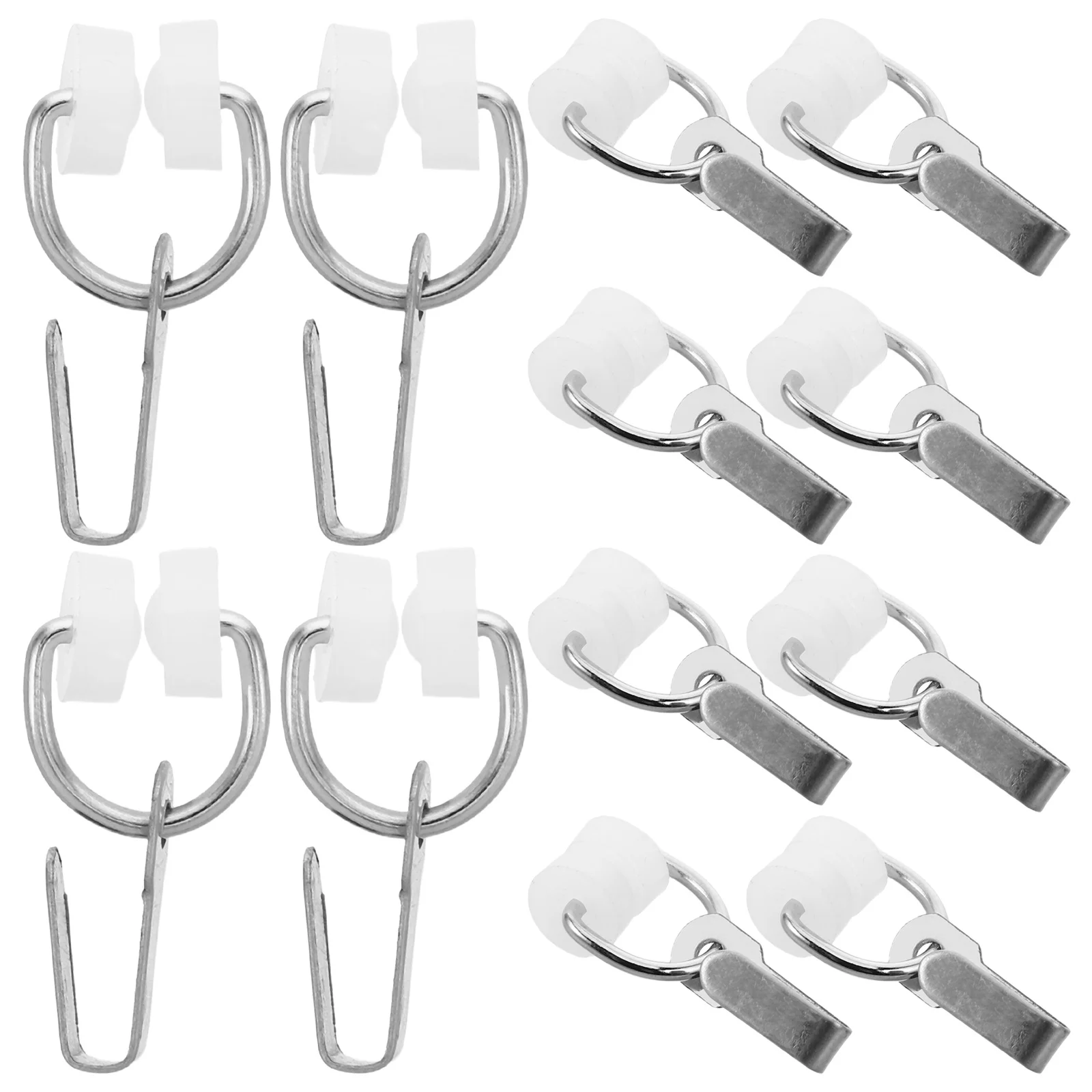 

50Pcs Rv Curtain Track Gliders Nylon Rollers Metal Hooks Caravan Motorhome Window Rail Accessories Silent Smooth Slide