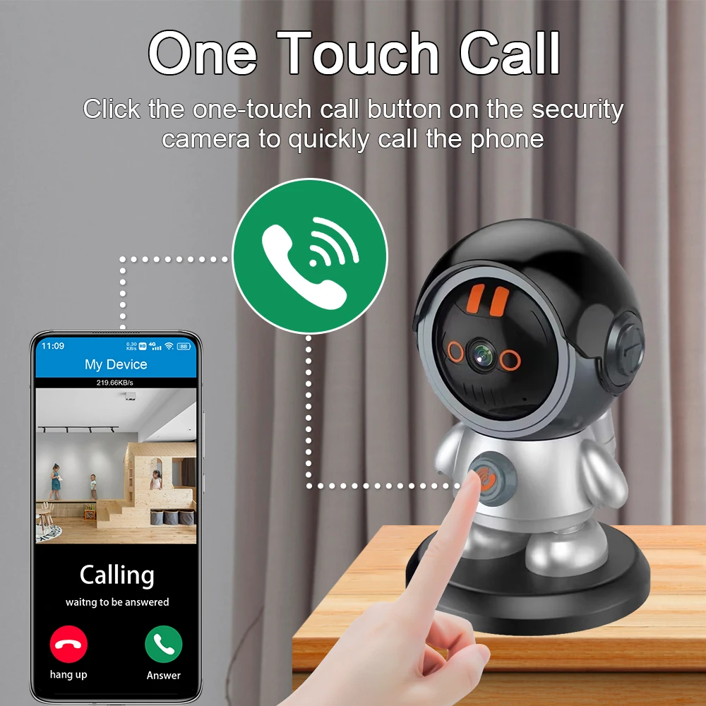 Salange 3MP Robot PTZ Wifi IP Camera Human Tracking One Click Call Indoor Security CCTV Surveillance Camera Baby Monitor iCam365