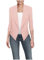 Big Size Slim Women Blazers Fashion 2022 Spring Jacket Female Work Office Solid Pocket Notched Blazer Feminino Coat 3