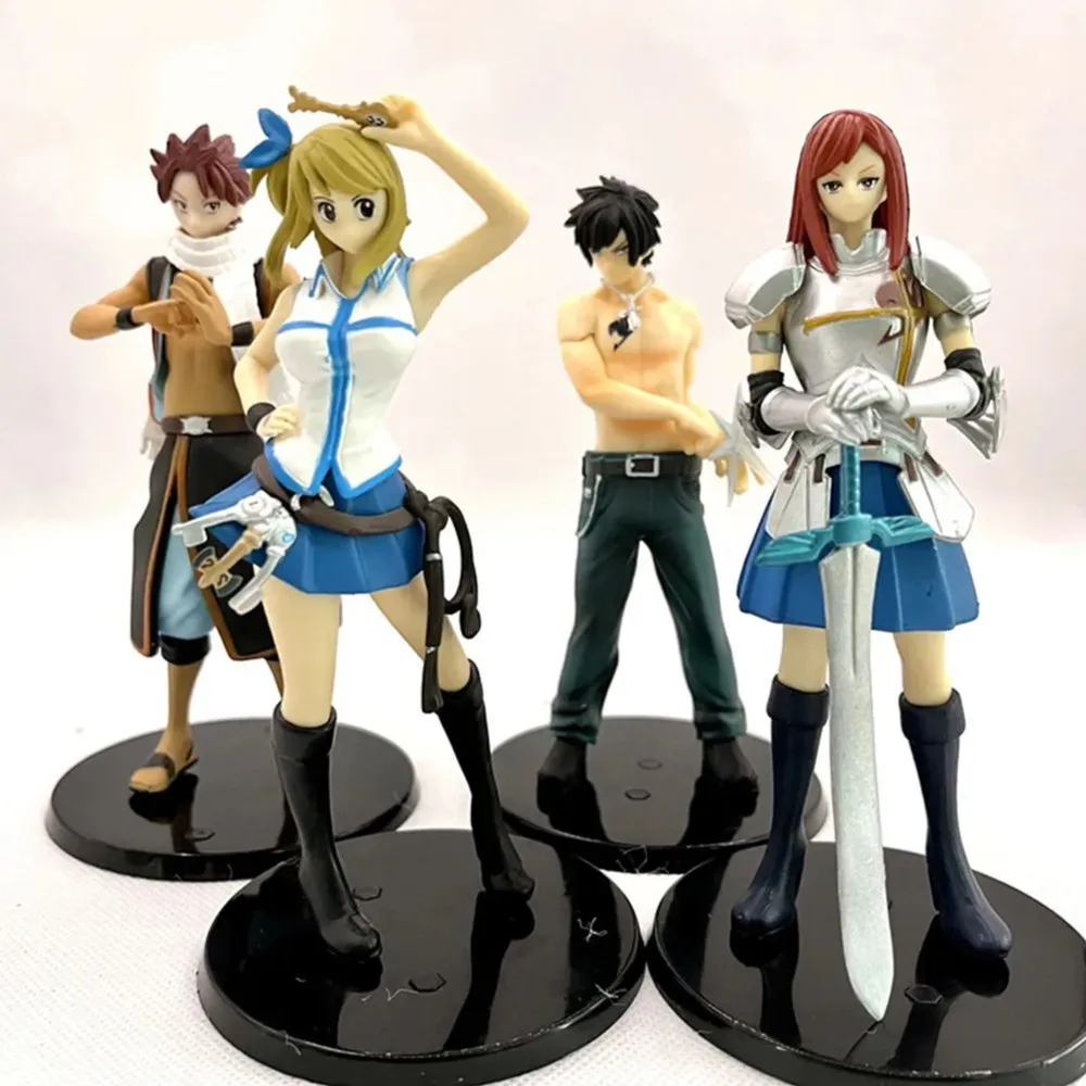 Anime Figure Action Erza Fairy Tail Figurine Toys Collectible Natsu Dragnir Grey Erza Scarlet Lucy PVC Model Statue