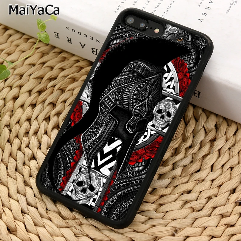 MaiYaCa Spartan greek warrior cross tattoo Phone Case For iPhone 16 15 14 6 7 8 plus 11 12 13 Pro Max coque Shell