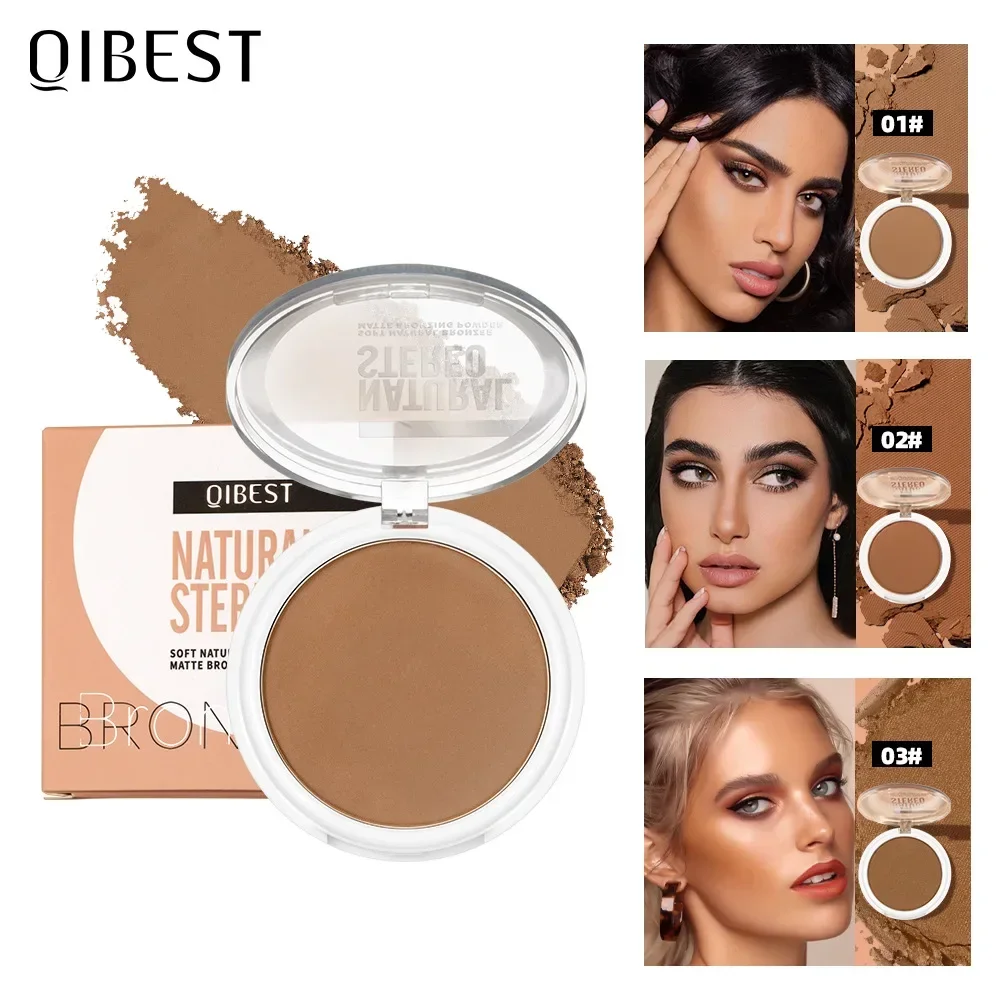 Heallor 3 Color Matte Contouring Bronzer Powder Natural Easy To Blend Highlighter Contour Palette Enhance Face Complexion Cosmet