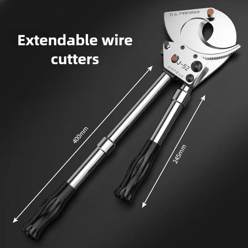 Cisailles à câble à cliquet, pince à câble professionnelle extensible, coupe-fil multifonction robuste, coupe-boulons en cuivre et aluminium