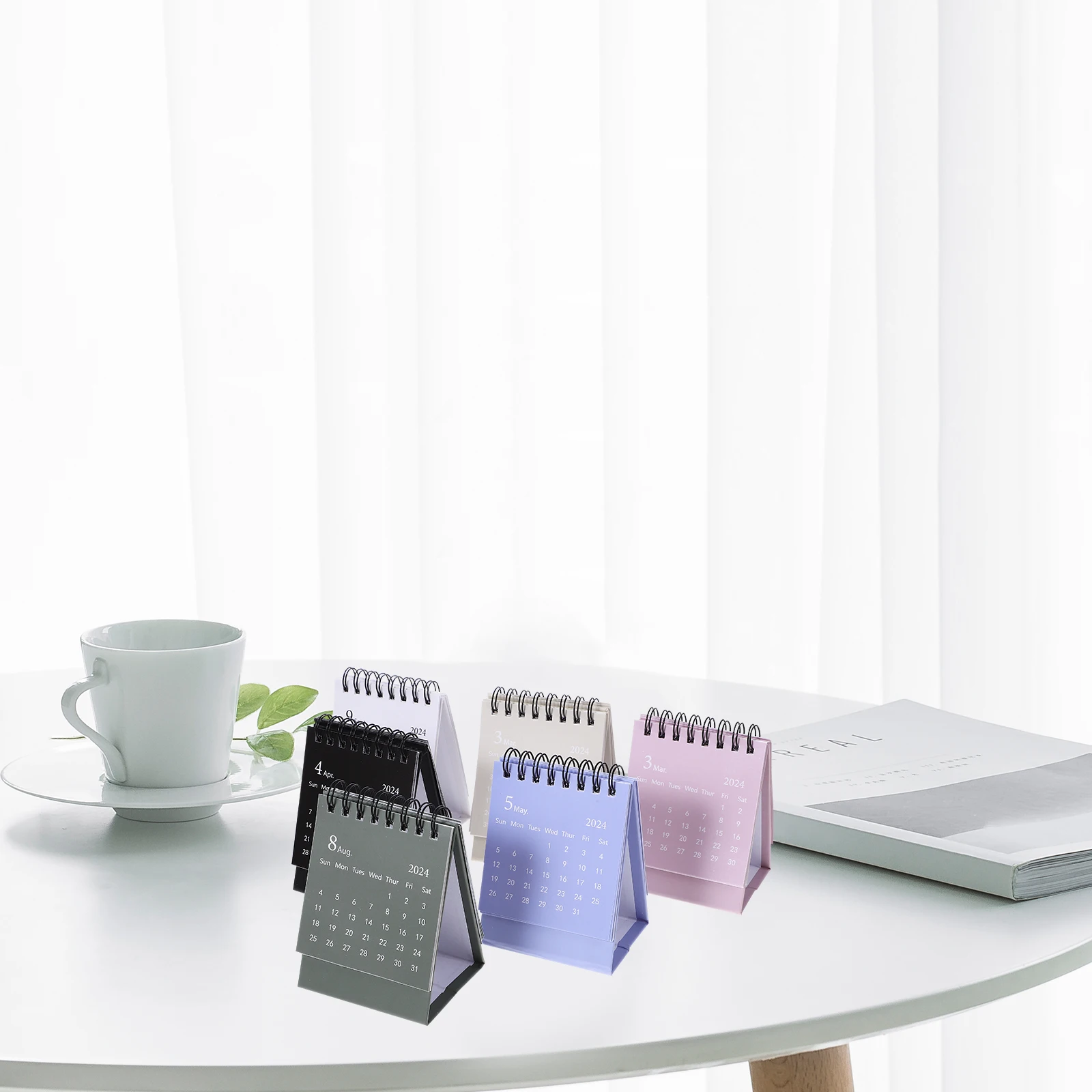 

6 Pcs Desk Calendar 2024 Mor Countdown Reminder Calendar Thick Pages Monthly Planner Home Office Decor