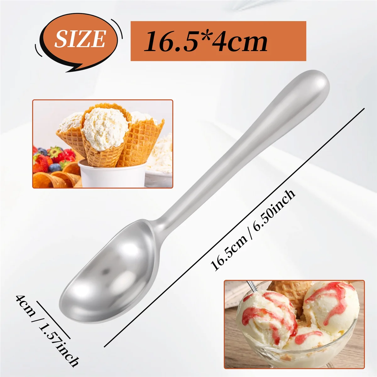 Ice Cream Kitchen & Dinning Solid Ice Cream Scoop, Kitchen With Non-Slip Rubber Grip, Scooping For Hardest Ice Cream-A70Z