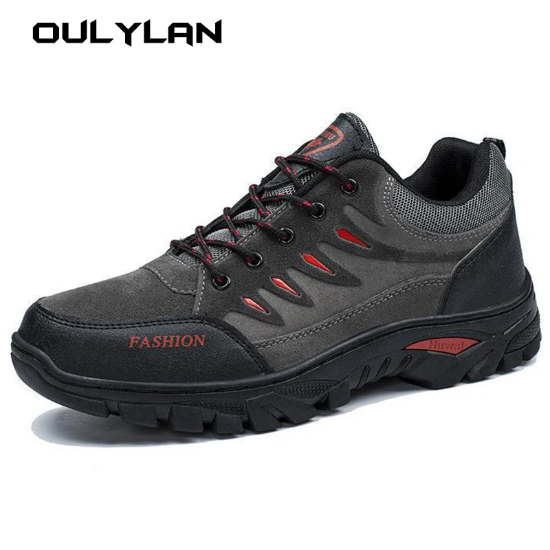 Men's Hiking Shoes Suede Leather Outdoor Shoes Wear-resistant Men Trekking Walking Hunting Tactical Sneakers