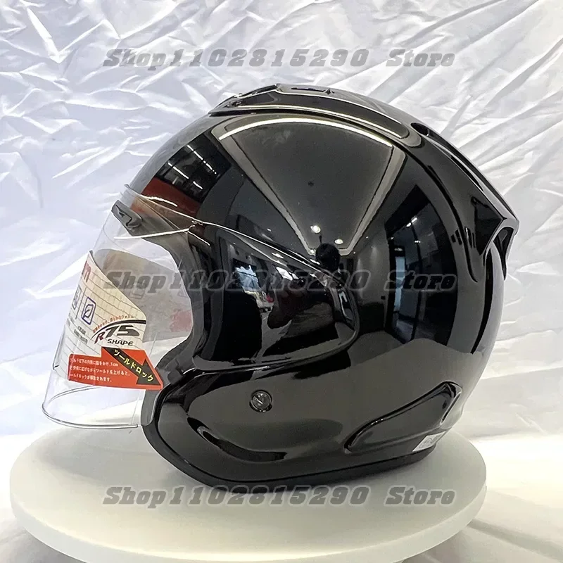 Medio Casco de motocicleta Unisex, protector de cabeza de color negro brillante, VZ-RAM todoterreno, para carreras de descenso, montaña y carretera,