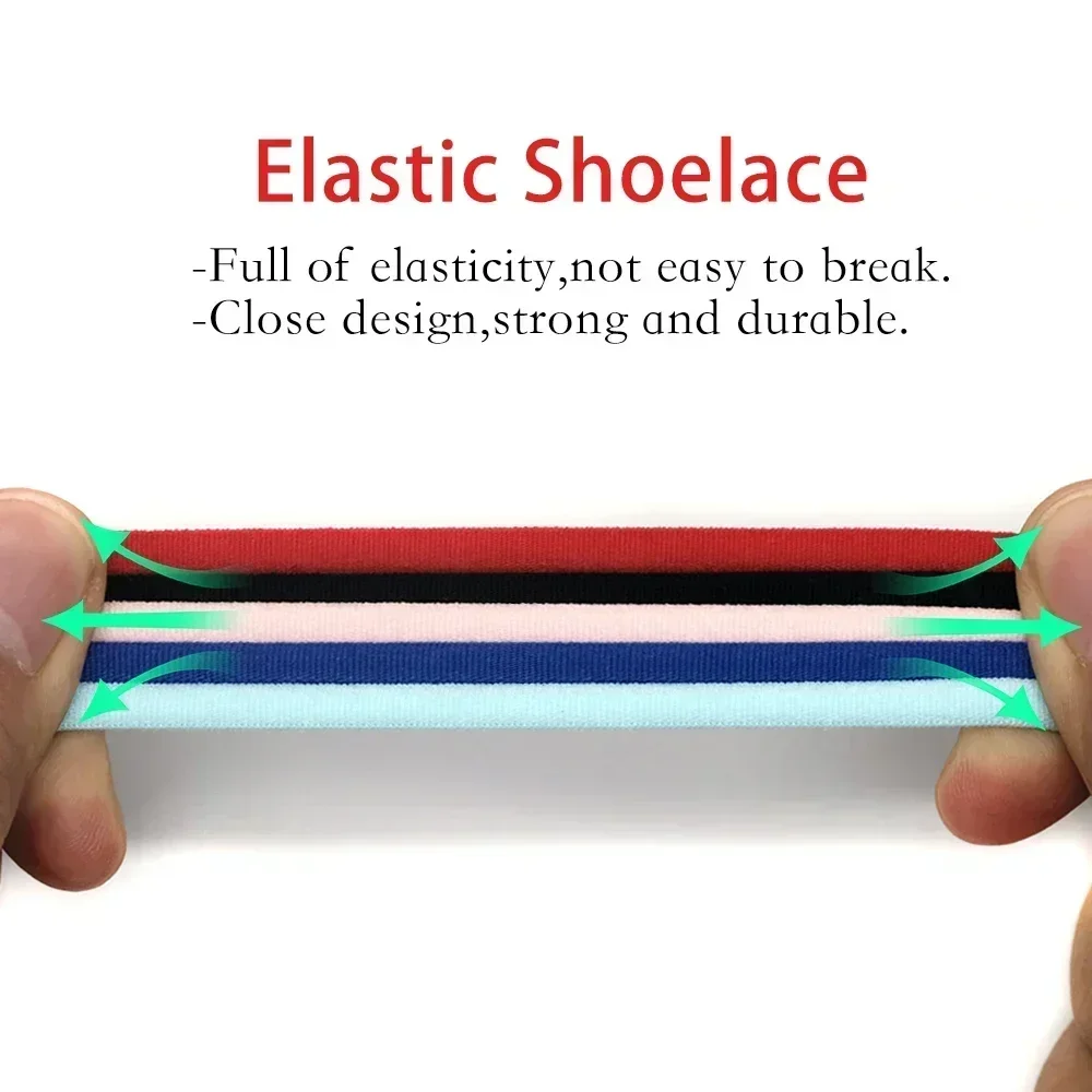 Elastic No Tie Shoelaces for Kids and Adults Easily Slip on And Off Sneakers Metal Lock Elastic Shoe Laces for Sneakers