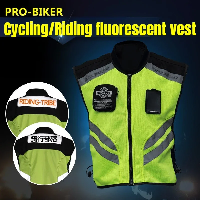 

Moto Reflective Vest Jacket Motorcycle Safty Waistcoat Warning Clothing High Visibility Vest Team Uniform Off-Road Racing Vest