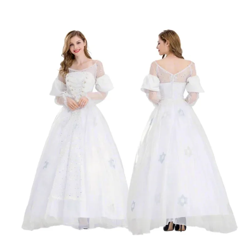 أزياء الهالوين للأميرات البالغة أزياء الملكة البيضاء لمرحلة اللعب والعروض كرنفال الإمبراطورة فستان أنيمي التأثيري sf/1