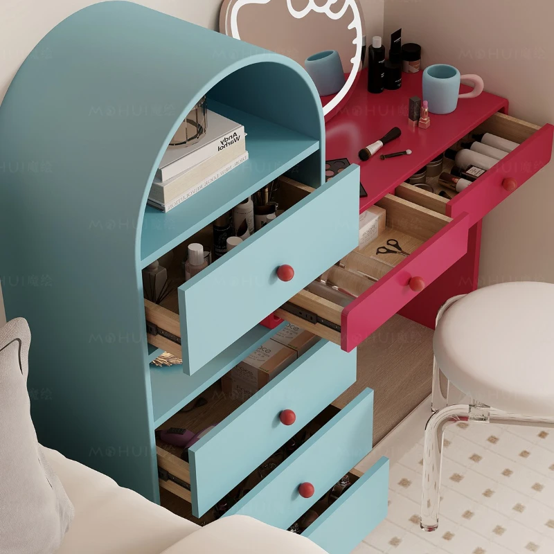 Sea Salt Rose Bedroom Dressing Table Chest Integrated Dopamine Vanity Table Living Room Cute Book Table