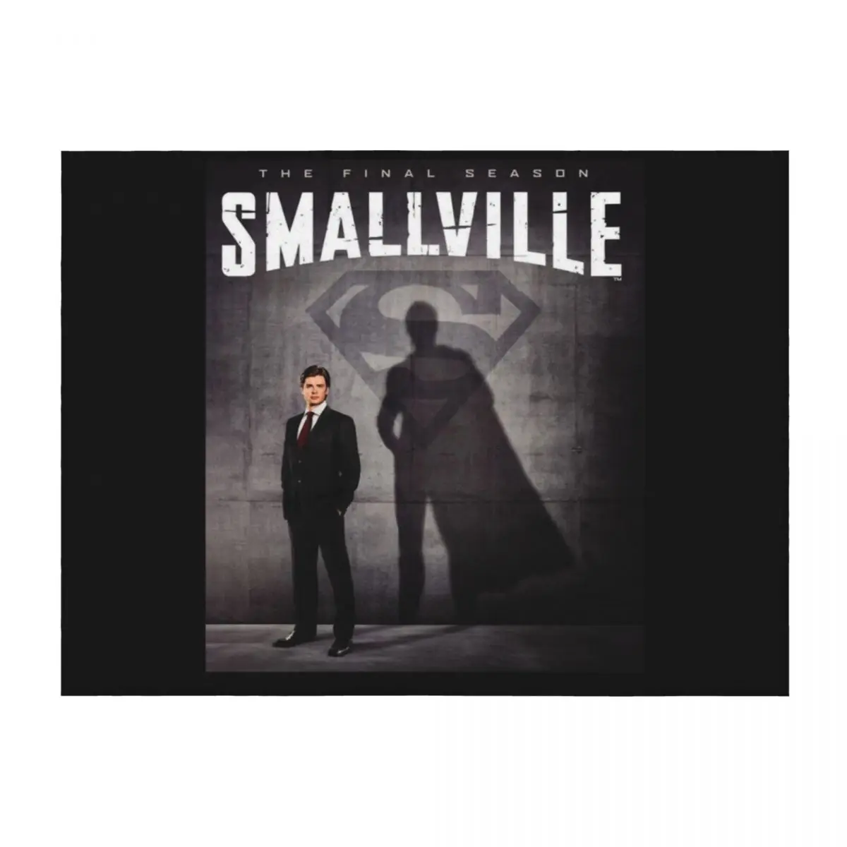 بطانية رمي بشعار SMALLVILLE من الفلانيل الناعم منقوشة ثقيلة للأريكة الرقيقة