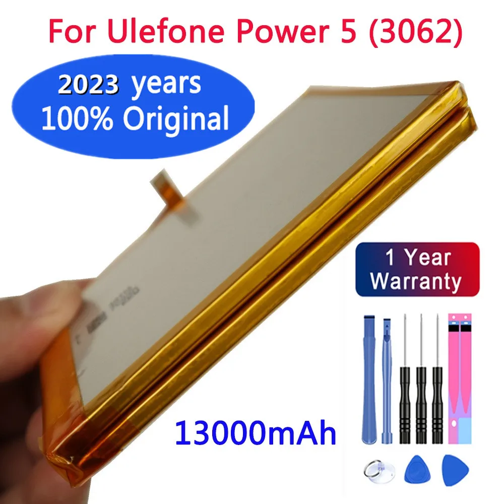 

2023 Years New 100% Original Battery For Ulefone Power 5 Power5 6.0inch MTK6763 6+64G 13000mAh Phone Bateria Battery + Tools