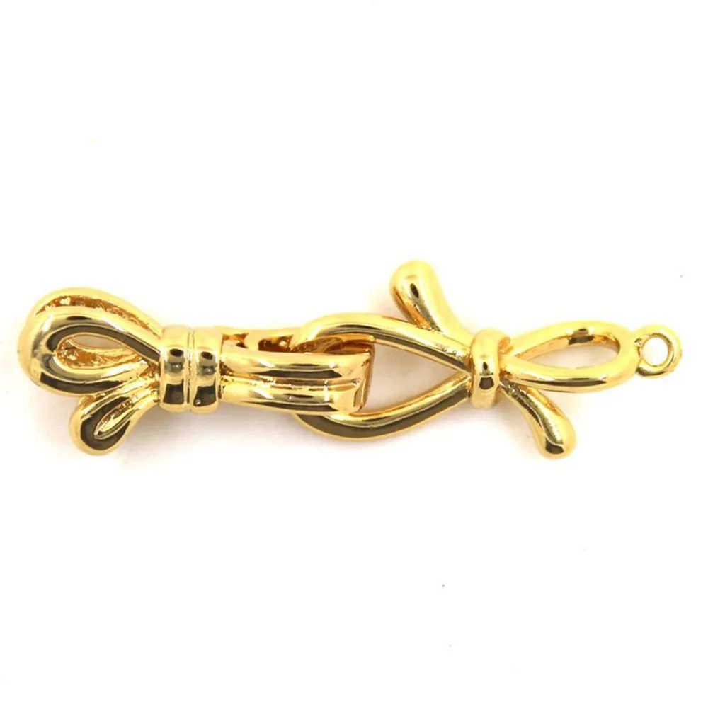 Smooth Ribbon Bow Pearl Necklace Bracelet Buckle Lock DIY Accessories Japanese New Product V076