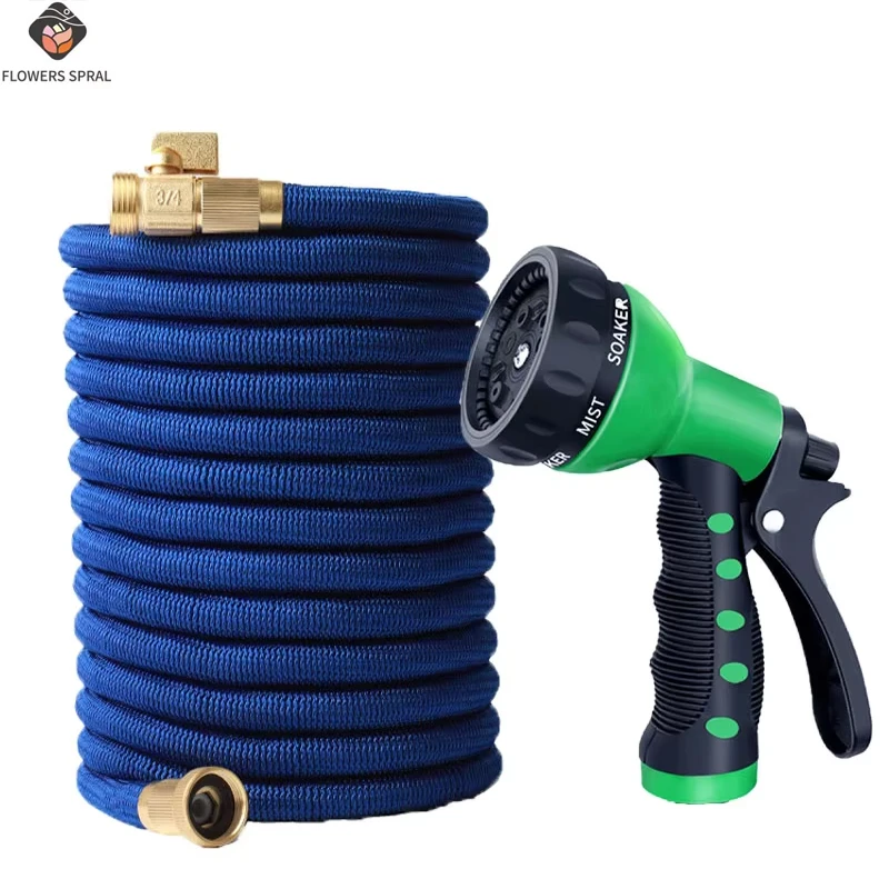 

Expandable Gardening Hose High-Pressure Spray Gun Kit, US3/4 Connector, Used For Outdoor Watering And Car Washing Supplies