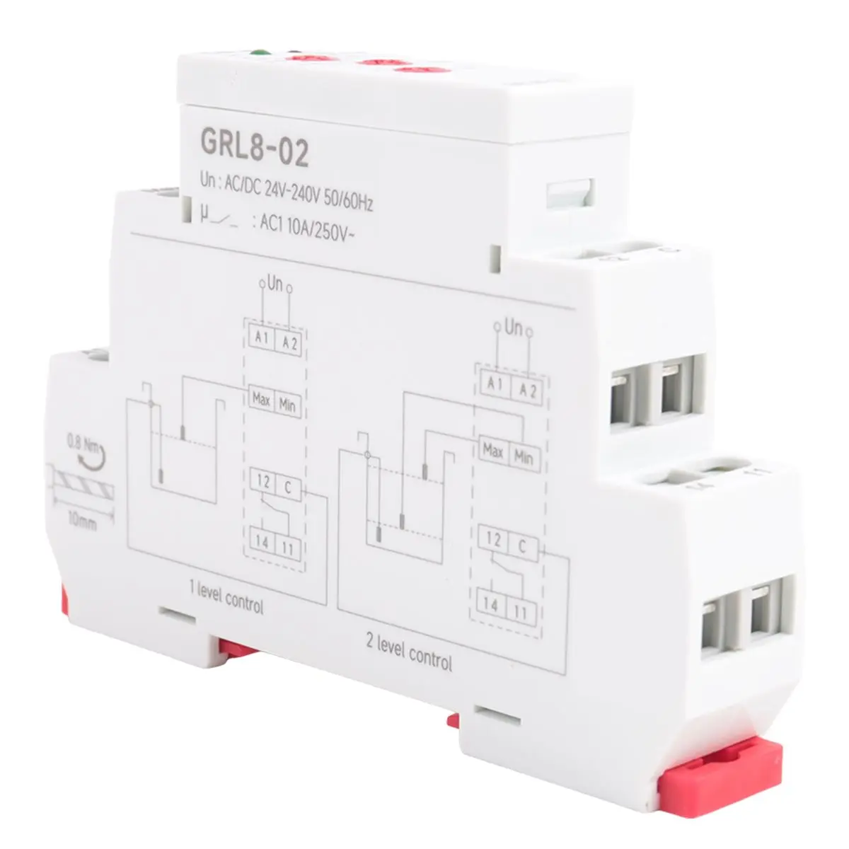 SWXF  GRL8-02 Liquid Control Relay Level Control Relay 10A ACDC24V-240V Wide Range Voltage Water Pump Relay