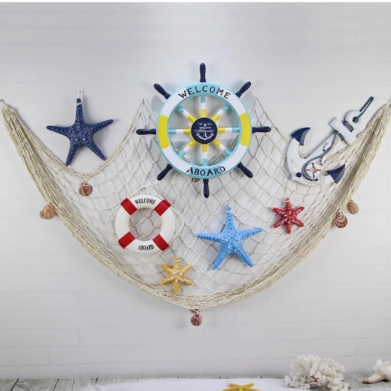 

‌Mediterranean Wall Art Set, Kids Room Fishing Net Decor, Creative Wall Hanging Decorations, Unique Home Wall Decor for Nursery