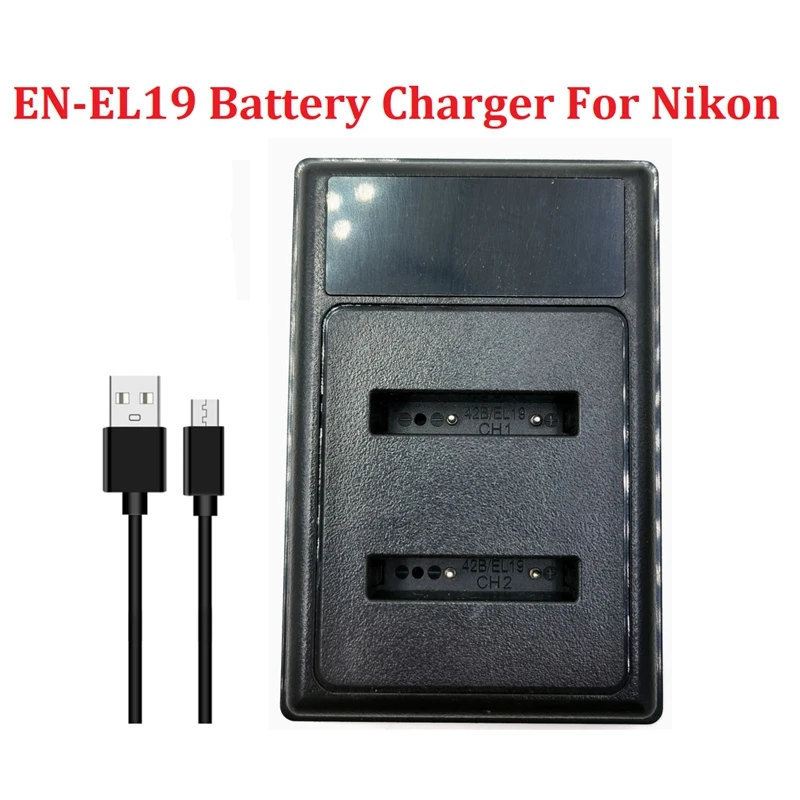 EN-EL19 Charger LCD USB Dual Battery Charger For Nikon S3100 S3600 S3700 S4100 S4150 S4200 S4400 S5300 Digital Camera