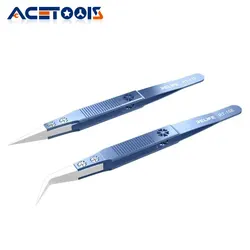 RELIFE RT-11E/RT-15E Precision Titanium Alloy Anti-static Ceramic Tweezers Strong and Sturdy for Mobile Phone Maintenance