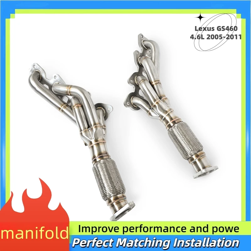 For Lexus GS460 4.6L 2005-2011 Exhaust pipe for car racing exhaust manifold converter, stainless steel exhaust manifold