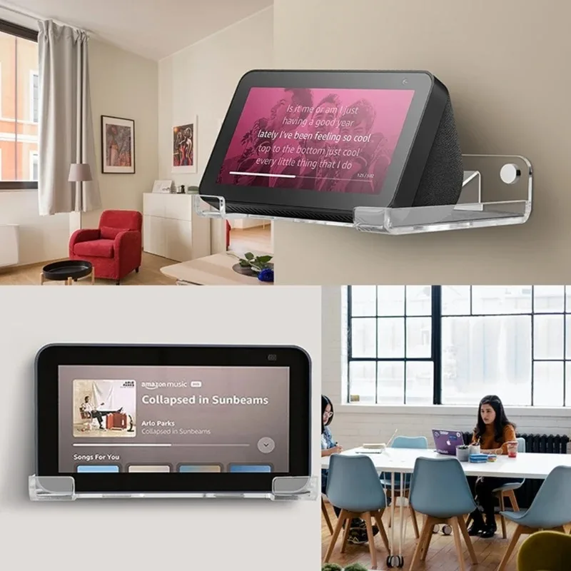 Acrylic Holder Mount Bracket for Echo Show 5 Speaker Wall Mount Show Stand Display Shelf Transparent Support Base