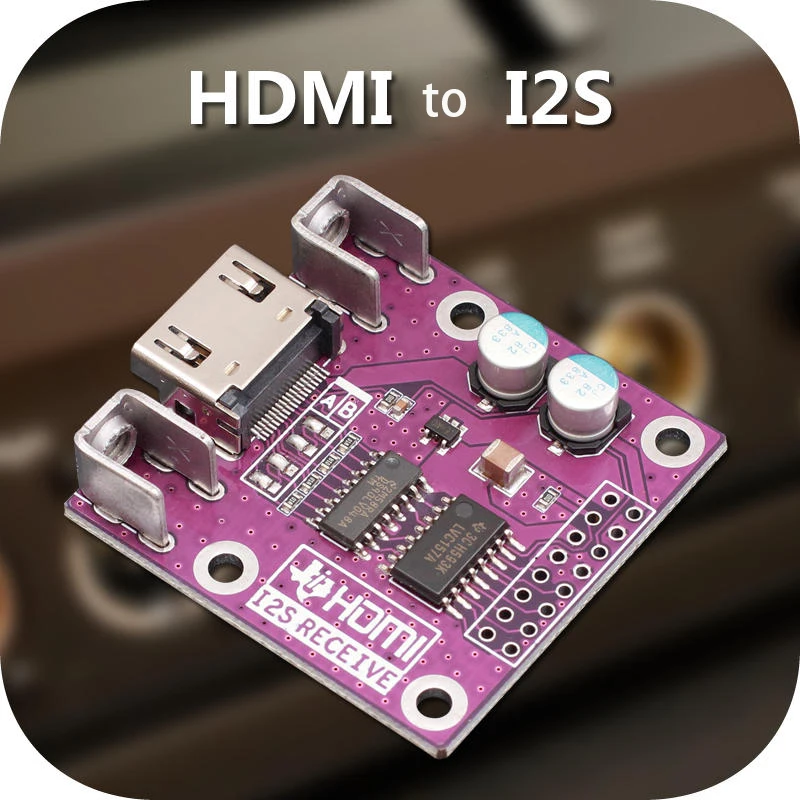 HDMI-compatible to I2S Receiver Board I2S to HDMI-compatible Transmitter Board Differential I2S Signal Conversion DAC Decoder