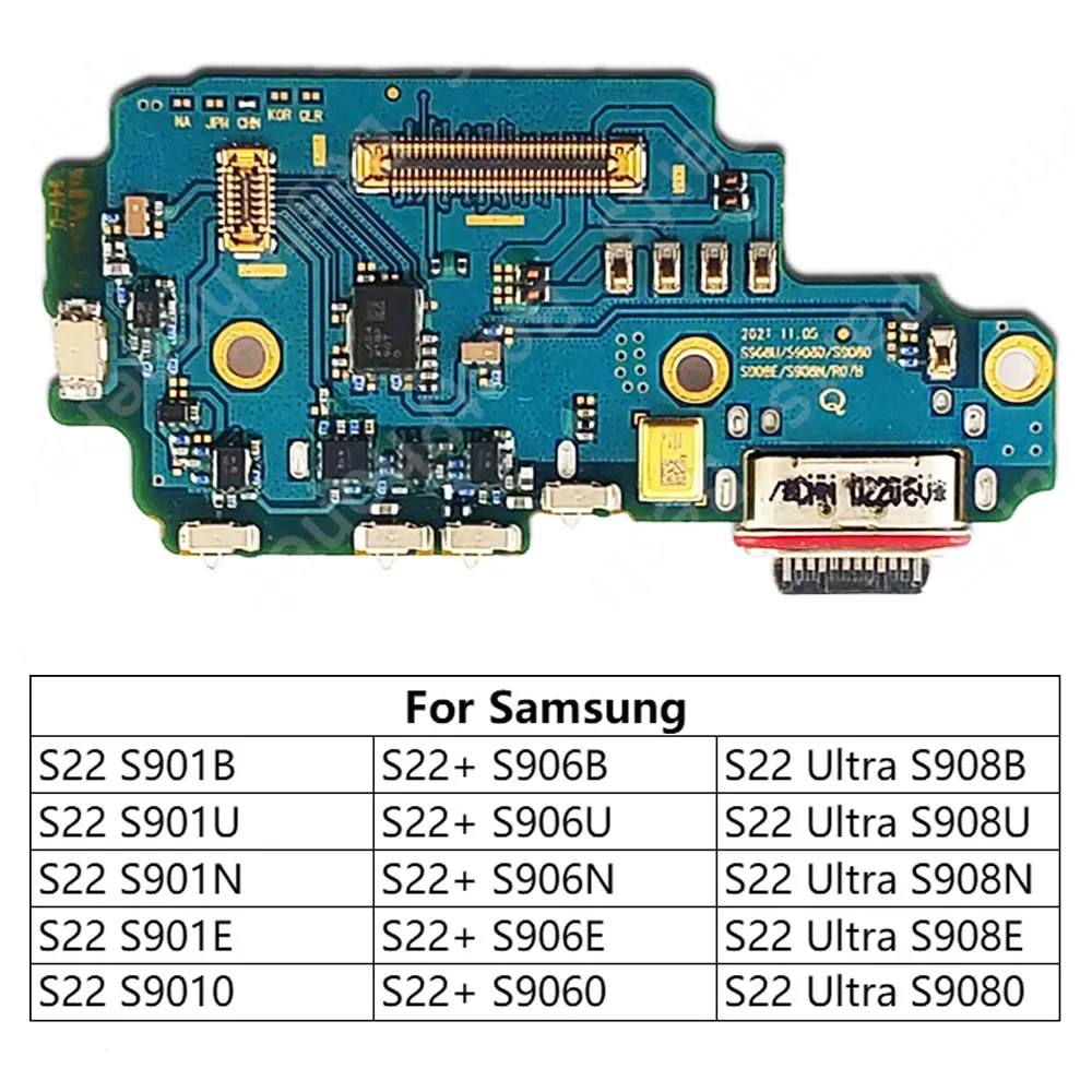 For Samsung Galaxy S22 Plus S22+ S22 Ultra 5G S901 S906 S908 Charging Port Charge Board Plate Usb Connector Replacement Parts