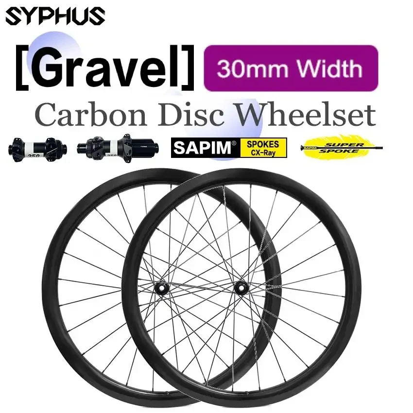 

Syphus DT350 700C Carbon Disc Brake Wheels 30mm Depth Tubeless Road Bike Wheel Carbon Gravel Wheelset Road Gravel Wheelset