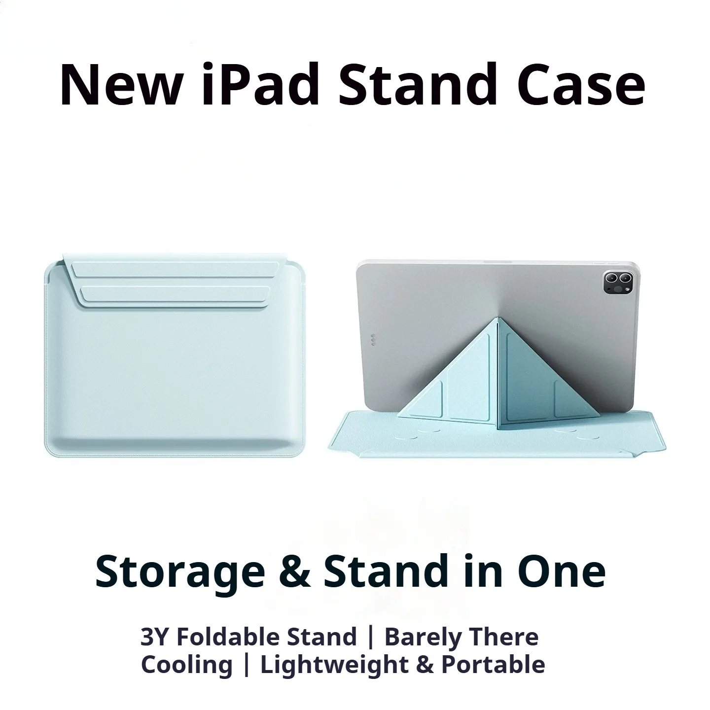 RBP for iPad A16 11/10th Gen Y-Fold Stand, iPad Air 11 4/5/6/7/8th Gen Pro 11 12.9 13 Mini 8.3 A17 Pro Light Anti-Fall Inner Bag
