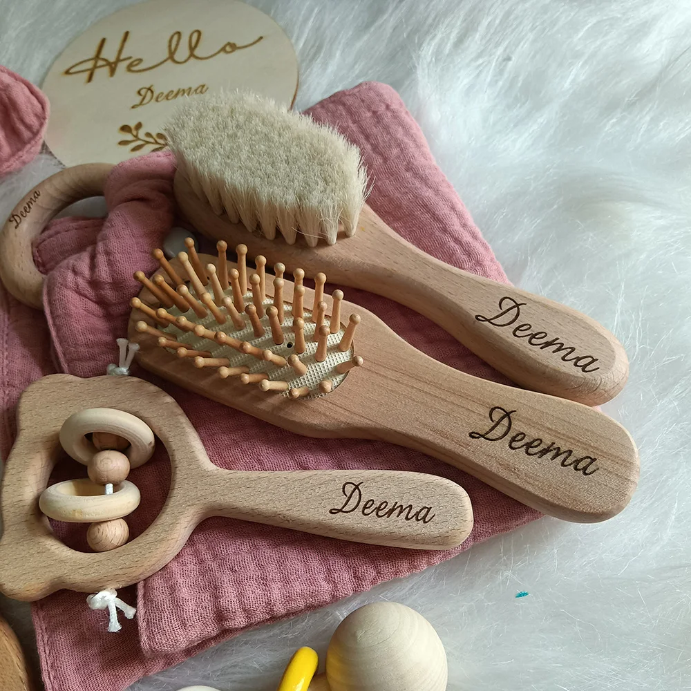 10 Pieces Of Personalized Name Newborn Bath Toy Gift Set 0-12 Months Old Baby Rattle Toy Baby Boy Girl Birth Name Plate Gift Set