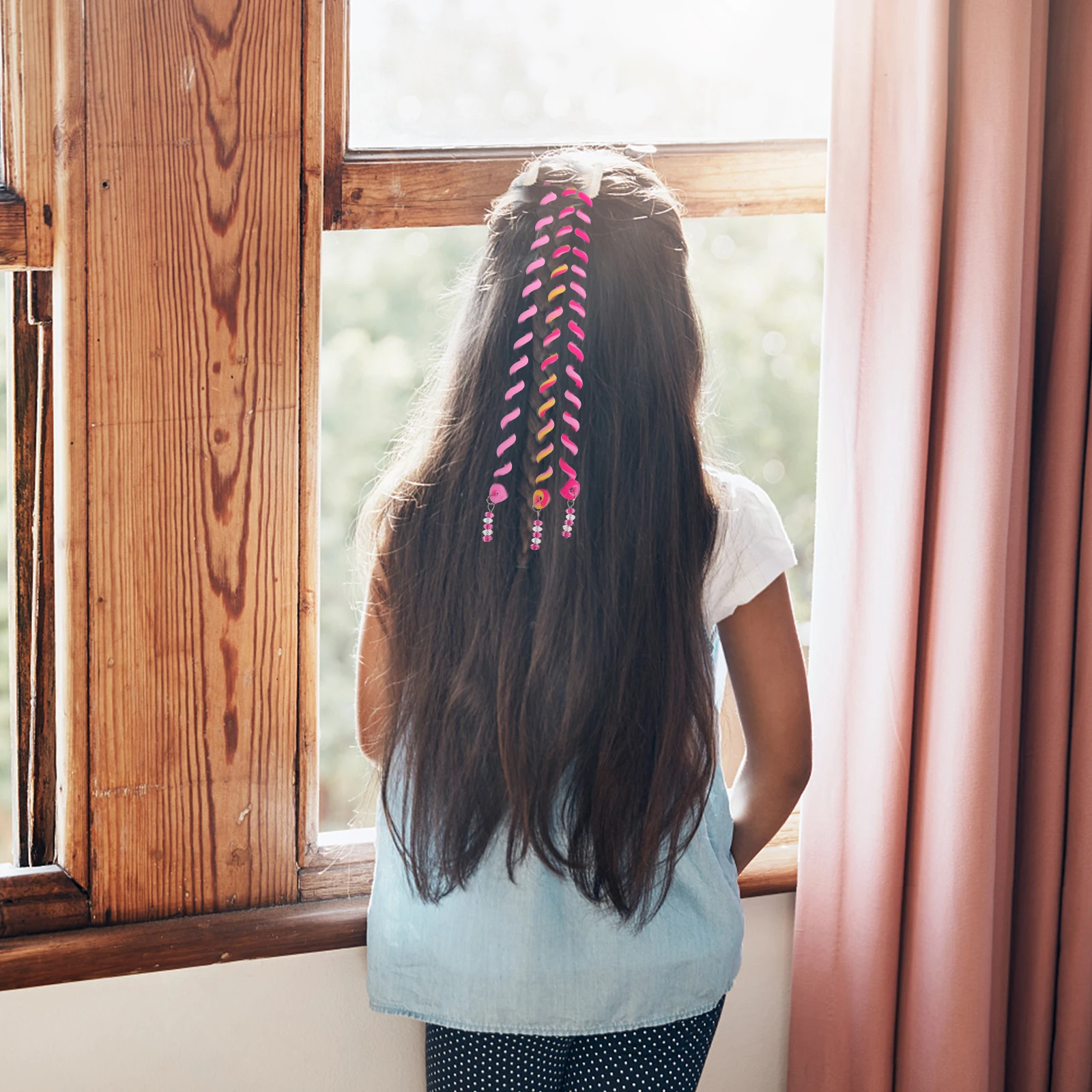 

12pcs Soft Spiral Hair Braiding Circles Girls Hair Styling Accessories Curler Braid Clips for Kids Women Ponytail