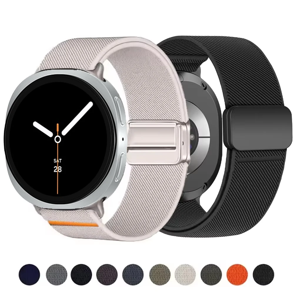 Correa de nailon para Samsung Galaxy watch 8/8 classic/Ultra 40mm 44mm 46mm 47mm pulsera deportiva magnética correa Galaxy watch 8 Band