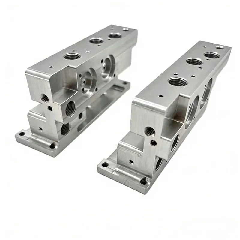 CNC Machining of Precision Industrial Automation Component - Custom Aluminum Control Valve Body for Machinery & Mobile Equipment
