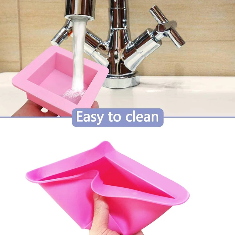 Non-Stick Square Baking Silicone Molds, Bread Pan Bakeware Tray for Cheese Cake Tier Cake Handmade Toast Mold Soap Mold