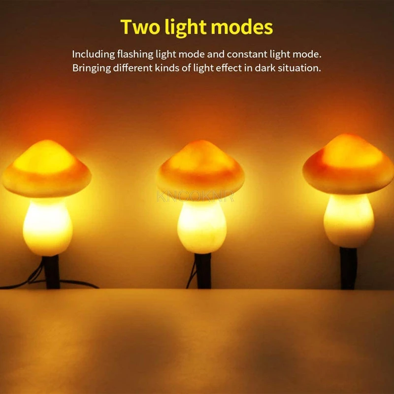 ضوء حديقة الحديقة بالطاقة الشمسية، راتينج LED بالطاقة الشمسية، واحد لثلاثة مصابيح توصيل أرضية على شكل فطر، أضواء فطر صغيرة #2