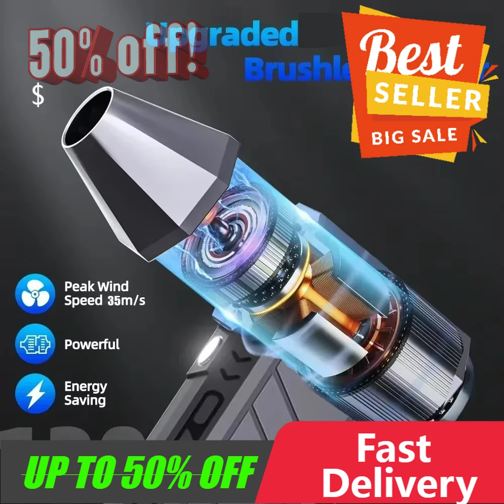 

【Fast Delivery】130000RPM MINI Turbo Jet Fan Electric Air Duster Adjustable Wind Speed Turbo Violent Blower Rechargeable With Lig