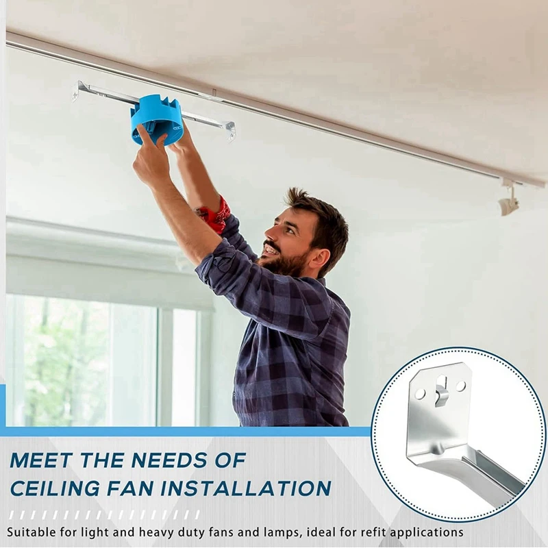 Hot Sale 2 Pcs Ceiling Fan Brace Electrical Box 14.25 To 22.5 Inch Adjustable Electrical Box And Support Bar Fan Bracket