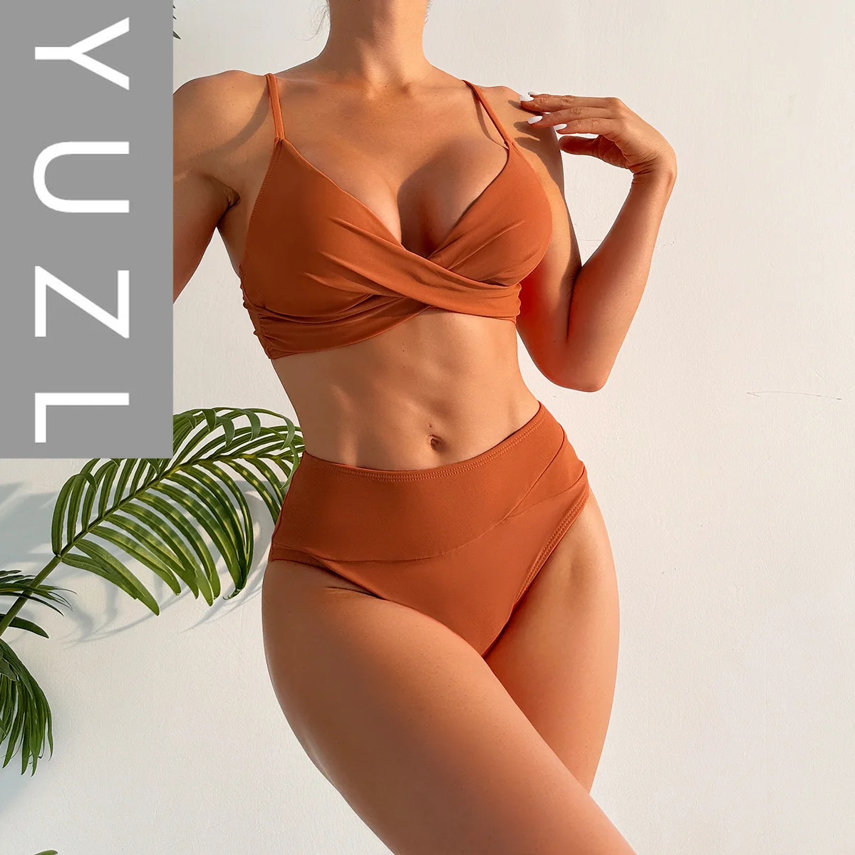 

YUZL Сплит-бикини, сексуальный плиссированный купальник из двух частей на подтяжках, женский купальник 2025, новинка