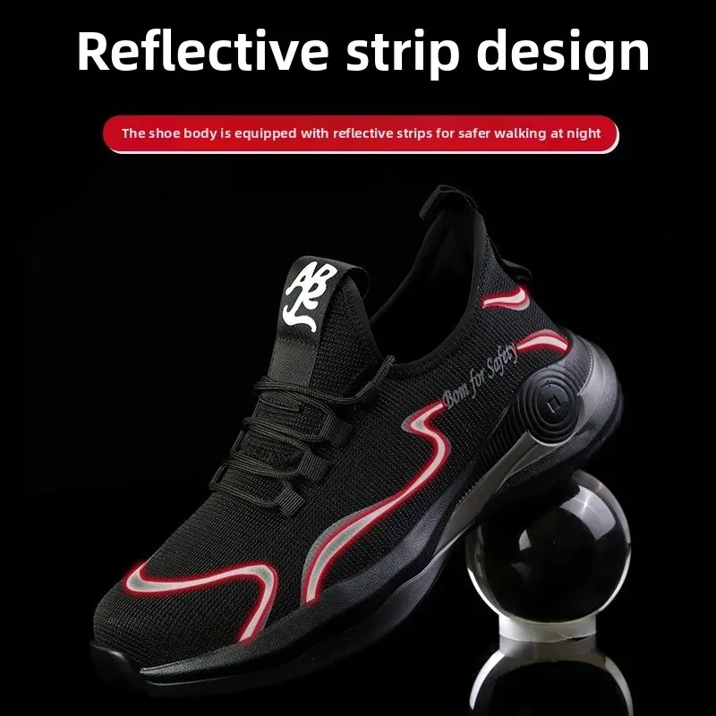 Four Season Lightweight Breathable Safety Shoes Anti Smash Puncture Proof Slip Resistant Comfort Work Boots Protective
