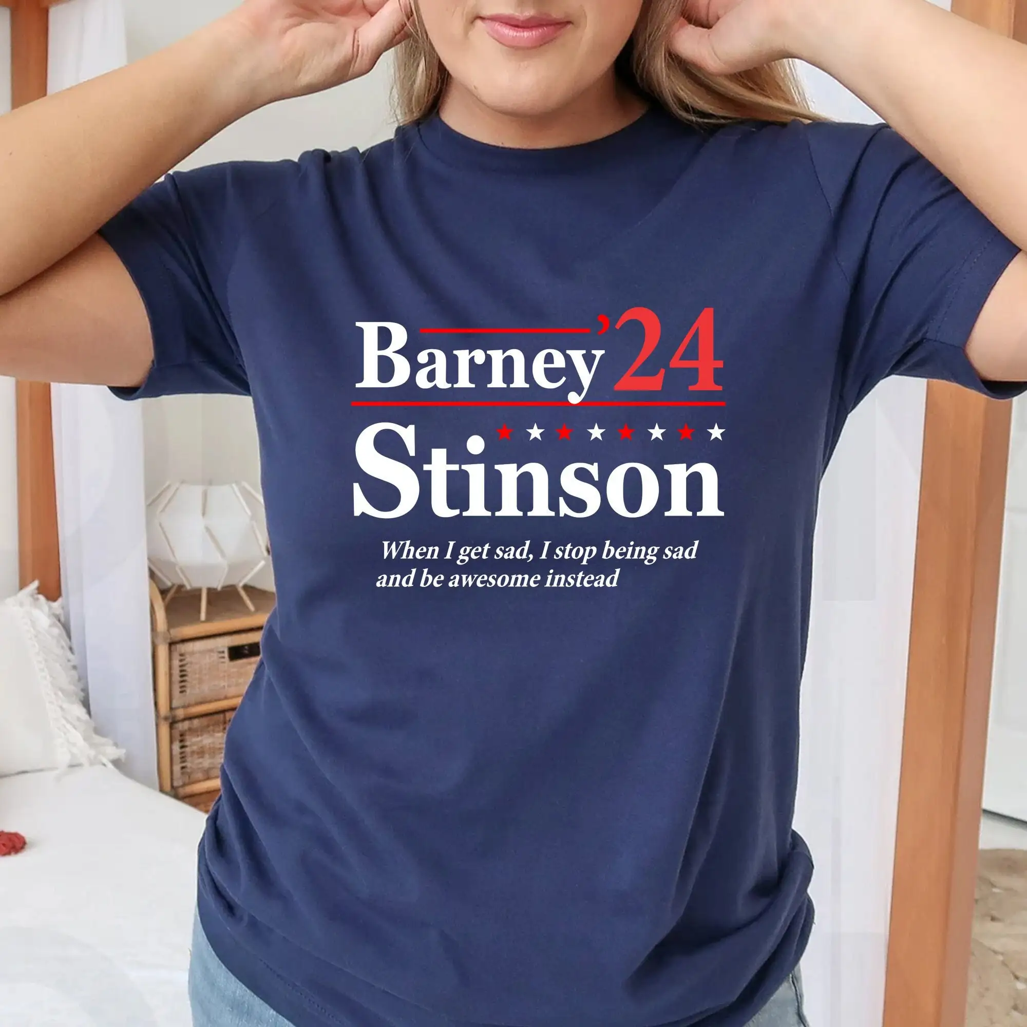 Barney Stinson 2024 Election Slogan Funny Geek Retro Show Humor Gift Womens Mens T Shirt Sweat