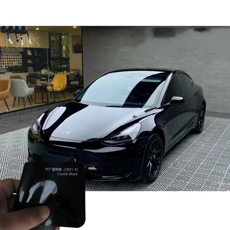 3M Car Vinyl Wrap Crystal Black PPF High Gloss Air Release PET Not Layered Anti Fade Gravel Proof High Reflectivity Deep Shine