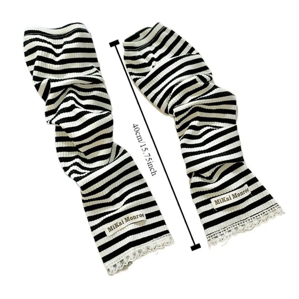 Sun Protection Ice Silk Arm Sleeves Stripe Long UV Solar Arm Sleeves Anti-UV Fashion Summer Sunscreen Sleeves Summer