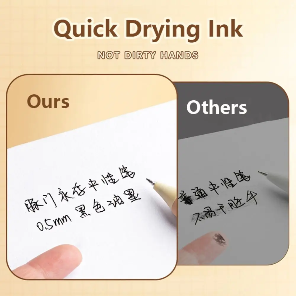 

4PCS/Set Quick Drying ST Tip Gel Pen Soft Grip Capybara Ballpoint Pen Press Type 0.5mm Black Ink Signature Pen School Office