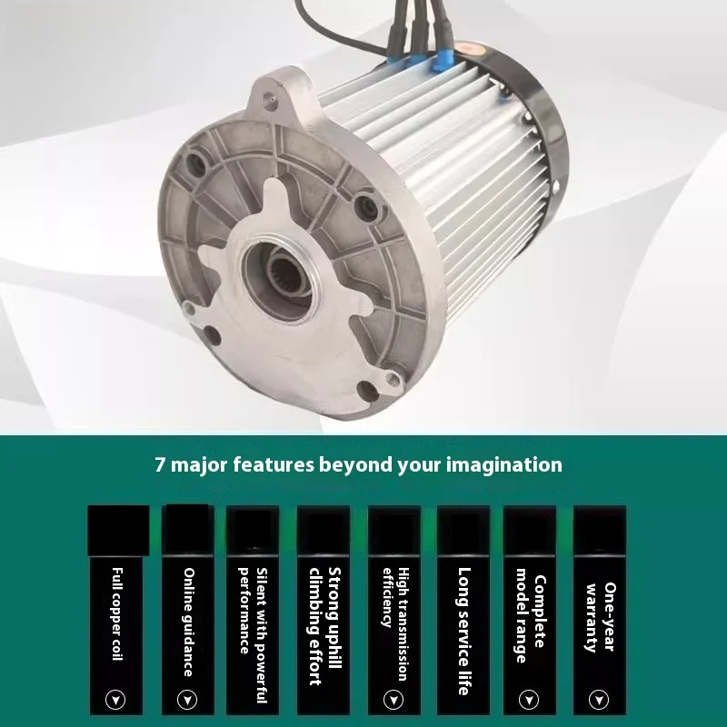 3000W 60V/72V Heavy Duty Differential Motor for 1500-3000W BLDC Replacement Motor with Axle, High Power E-Rickshaw Motor Kit