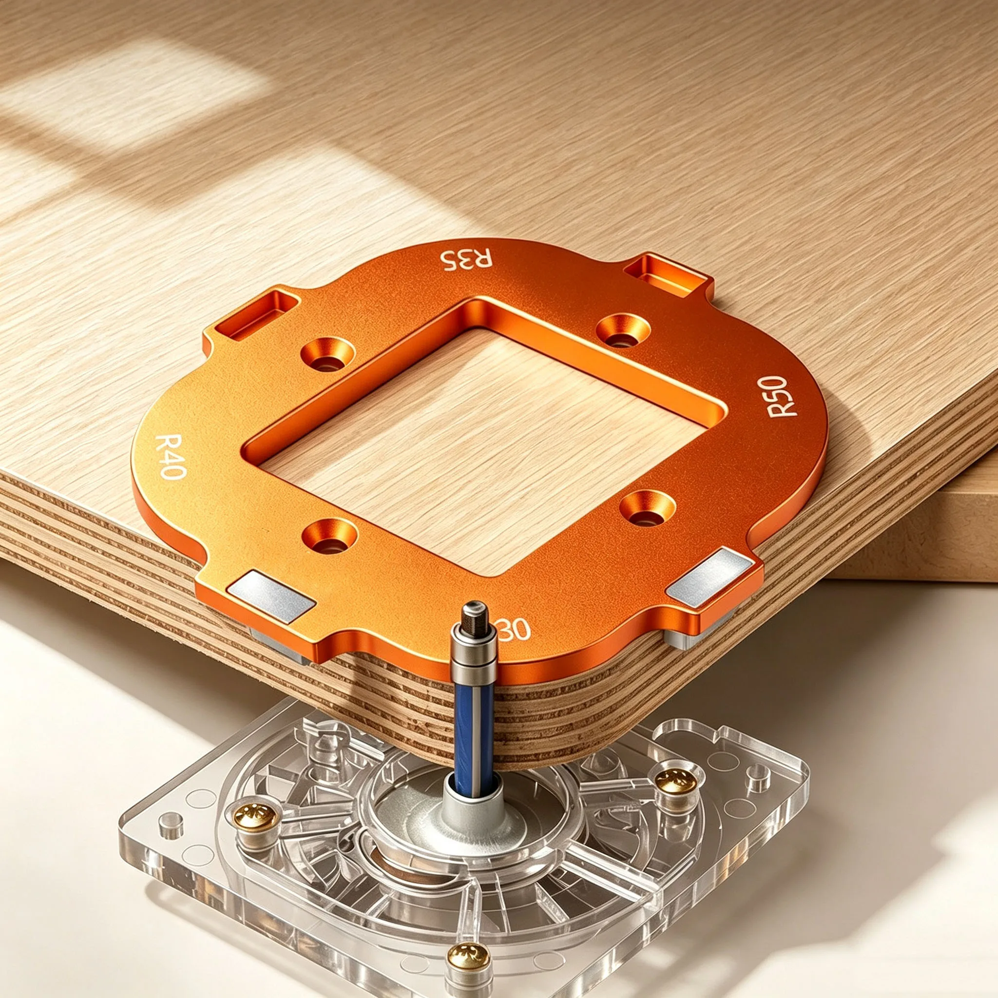 4 In 1 Woodworking Corner Rounder Tool Rounded Corner Cutting Die For R10 To For R50 Edge Trimming On Wardrobes And Boards