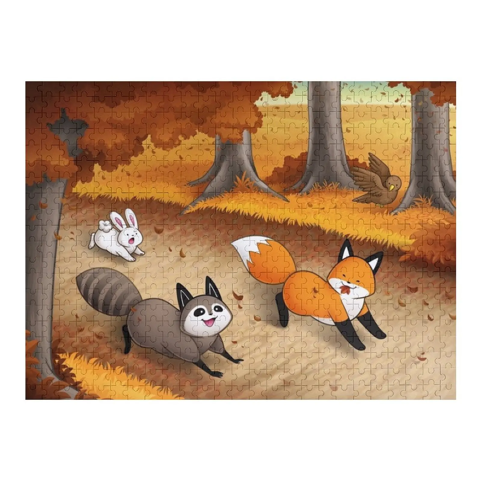 

Fox and Friends - Autumn Fun Jigsaw Puzzle Wooden Name Wooden Animal Wooden Compositions For Children Puzzle