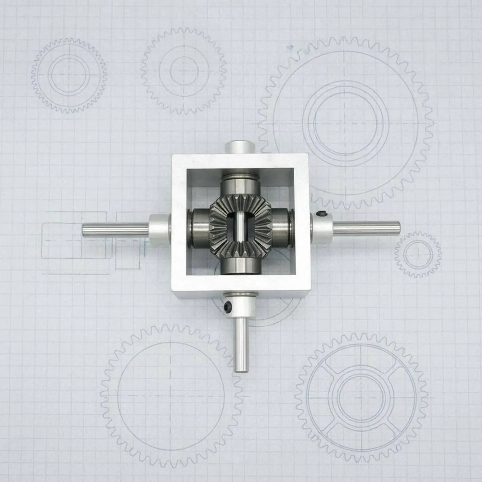 Aluminum Right Angle Gearbox 1 1 Bevel Gear Drive Dual Output Shaft for Miniature Machine Motion Path Flexible Installation
