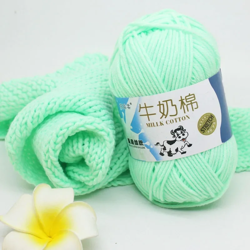 50g 5-strand Milk Cotton Knitting Yarn Crochet Bag Medium Thick Hand Woven Thread Slippers Scarves Gloves DIY Material Thread