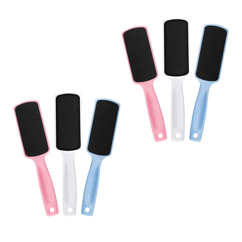 6pcs Plastic Double Sided Sandpaper Exfoliating Scrub File Foot Callus Remover Pedicure Tool Dead Skin Removal Portable Nail