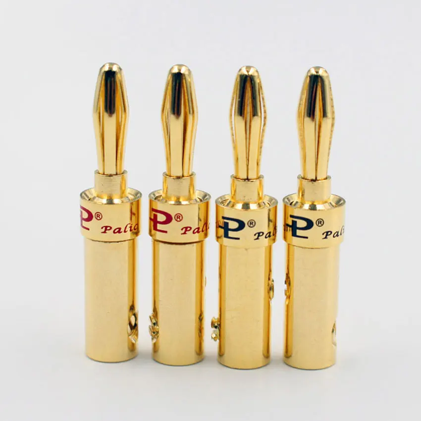 Banana Plug 4mm Copper 4K Gold Plated Connector for Speaker Audio Jack Adapter Stereo Solderless Banana Connector Binding Post